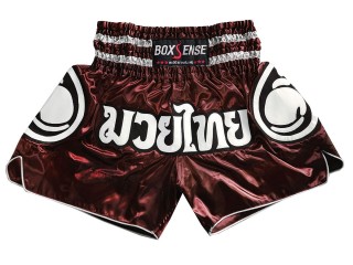 กางเกงซ้อมมวย กางเกงชกมวย บ็อกเซนส์ : BXS-101-สีแดงเลือดหมู