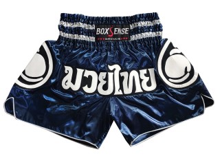 กางเกงซ้อมมวย กางเกงชกมวย บ็อกเซนส์ : BXS-101-สีกรมท่า