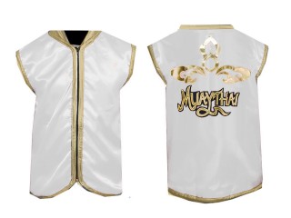 เสื้อพี่เลี้ยง มวยไทย ปักชื่อได้ แบรนด์คะนอง : KNCMJ-121-ขาว