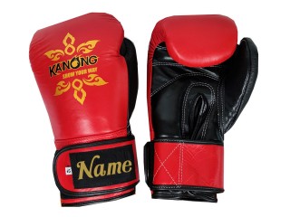 สั่งทำนวมมวย สั่งทำนวมมวยไทย หนังแท้ ปักข้อมือ : KNGCUST-R-419