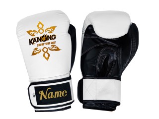 สั่งทำนวมมวย สั่งทำนวมมวยไทย หนังแท้ ปักข้อมือ : KNGCUST-R-420