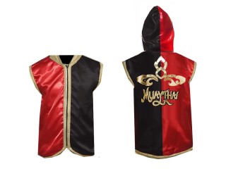 เสื้อฮู้ด มวยไทย ปักชื่อได้ แบรนด์คะนอง : KNHOD-121-แดง-ดำ