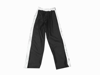 สั่งทำกางเกงคิกบ็อกซิ่ง กางเกง Kickboxing ขายาว ปักชื่อ : KNPANTS-004-เรโทร-ดำ