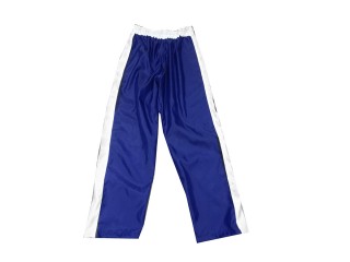 สั่งทำกางเกงคิกบ็อกซิ่ง กางเกง Kickboxing ขายาว ปักชื่อ : KNPANTS-004-เรโทร-น้ำเงิน