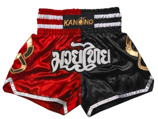 กางเกงมวยไทย กางเกงมวย Kanong : KNS-143-แดง-ดำ