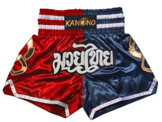 กางเกงมวยไทย กางเกงมวย Kanong : KNS-143-แดง-กรม