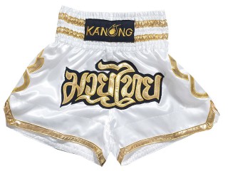 กางเกงมวยไทย กางเกงมวย Kanong : KNS-121-ขาว