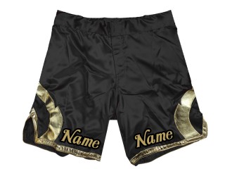 สั่งทำกางเกงมวย MMA ปักชื่อ : สีดำ