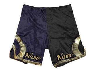 สั่งทำกางเกงมวย MMA ปักชื่อ : กรมท่า-ดำ