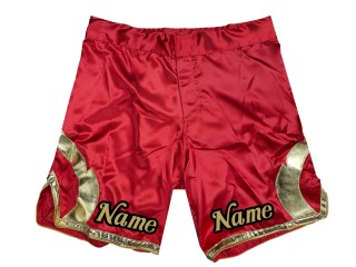ปรับแต่งกางเกงขาสั้น MMA เพิ่มชื่อหรือโลโก้: สีแดง