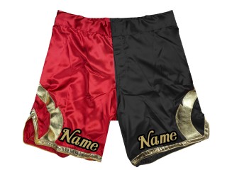 สั่งทำกางเกงมวย MMA ปักชื่อ : แดง-ดำ