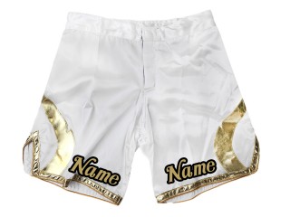 สั่งทำกางเกงมวย MMA ปักชื่อ : สีขาว