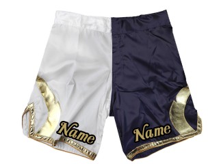 กางเกง MMA ปักชื่อ หรือ Logo : สีขาว-กรมท่า