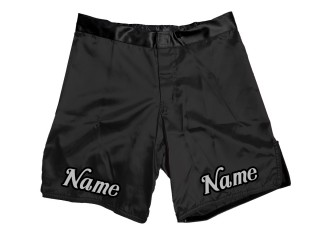 กางเกงขาสั้น MMA แบบกำหนดเองที่มีชื่อหรือโลโก้ : สีดำ