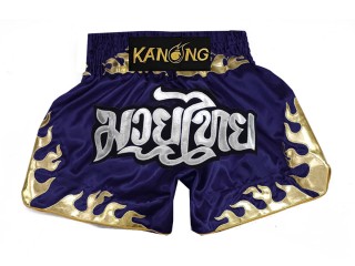กางเกงมวยไทย กางเกงมวย Kanong : KNS-145-สีกรมท่า