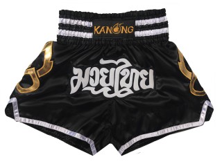 กางเกงมวยไทย กางเกงมวย Kanong : KNS-143-สีดำ