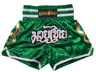 กางเกงมวยไทย กางเกงมวย Kanong : KNS-143-สีเขียว