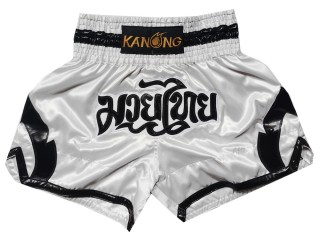กางเกงมวยไทย กางเกงมวย Kanong : KNS-144-ขาว