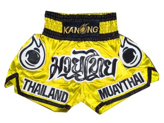 กางเกงมวยไทย กางเกงมวย Kanong : KNS-118 สีเหลือง