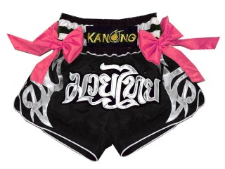 กางเกงมวยไทย กางเกงมวย Kanong : KNS-127-ดำ