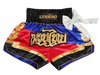 กางเกงมวยไทย กางเกงมวย Kanong : KNS-130-น้ำเงิน-แดง