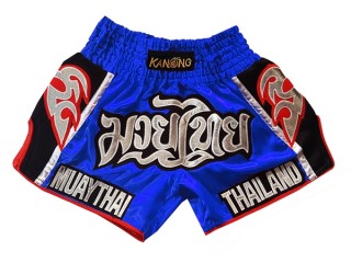 กางเกงมวยไทย กางเกงมวย เอวต่ำ Kanong : KNSRTO-207-น้ำเงิน