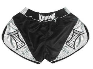 กางเกงมวยผู้หญิง กางเกงมวยไทยสำหรับผู้หญิง Kanong : KNSRTO-201-ดำ/เงิน