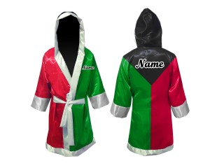 เสื้อคลุมมวยไทย ปักชื่อได้ แบบยาว (Fightrobe) แบรนด์ คะนอง : สีดำ/เขียว/แดง