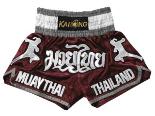 กางเกงมวยไทย กางเกงมวย Kanong : KNS-133-เลือดหมู