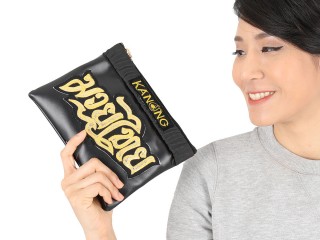 กระเป๋าถือ Clutch มวยไทย คะนอง : สีดำ/ทอง ขนาด A5