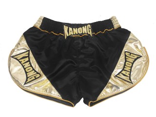 กางเกงมวยไทย กางเกงมวย เอวต่ำ Kanong : KNSRTO-201 ดำ/ทอง