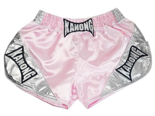 กางเกงมวยไทย กางเกงมวย เอวต่ำ Kanong : KNSRTO-201 ชมพู/เงิน