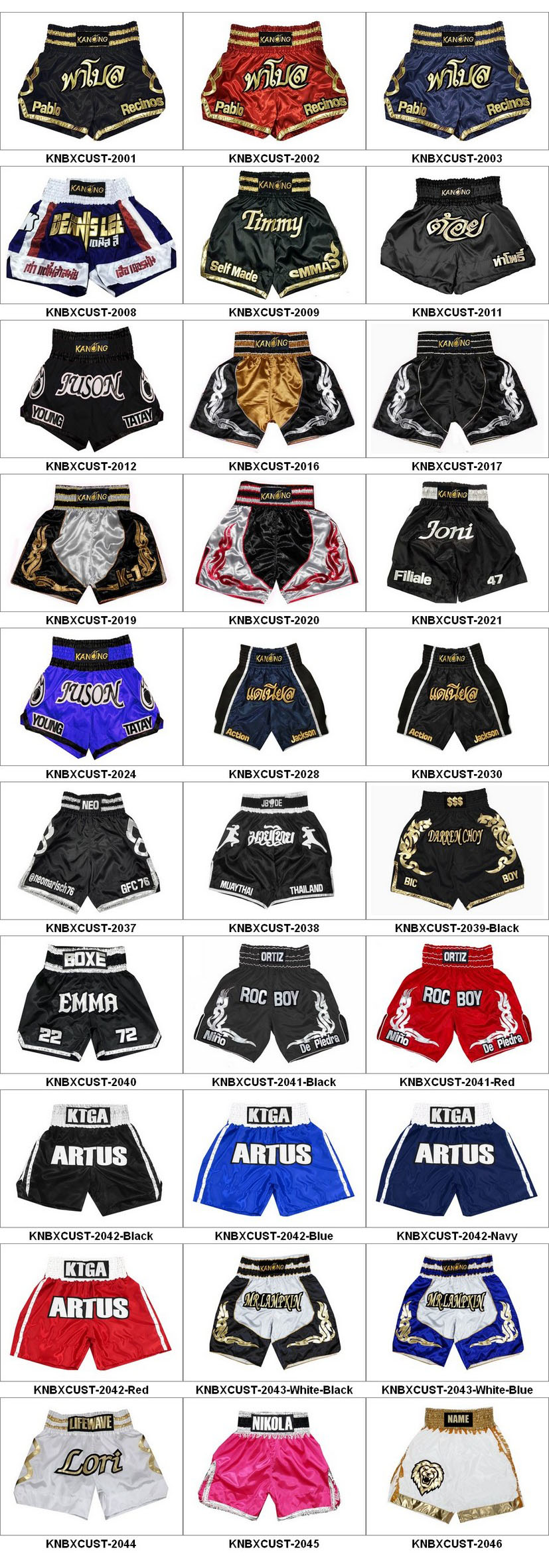 Custom Boxing Shorts - Customize Boxing Trunks : KNBSH-026-Red
